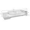 Meuble TV moderne 240 cm blanc laqué brillant Corso