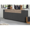 Buffet/bahut moderne 200 cm anthracite/chêne Corso