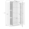 Vitrine moderne blanc laqué brillant/ardoise Corso