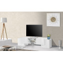 Meuble TV moderne 190 cm blanc laqué brillant Gisela