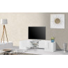 Meuble TV moderne 190 cm blanc laqué brillant Gisela