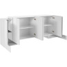 Buffet/bahut moderne 210 cm blanc laqué brillant Gisela