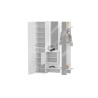 Armoire d'entrée moderne 140 cm laquée blanc brillant Nina