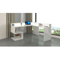 Bureau d'angle haut moderne blanc laqué brillant Celtic