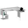 Bureau d'angle haut moderne blanc laqué brillant Celtic