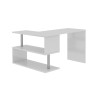 Bureau d'angle modulable moderne blanc laqué brillant Yota