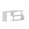 Bureau d'angle modulable moderne blanc laqué brillant Yota