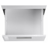 Bureau d'angle moderne blanc laqué brillant/ardoise Sévina