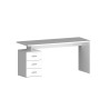 Bureau droit fixe 160 cm blanc laqué brillant Sevina