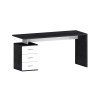 Bureau droit fixe 160 cm blanc brillant/ardoise brillant Sevina