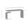 Bureau droit fixe 160 cm blanc brillant/ardoise brillant Sevina