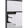 Bureau d'angle avec réhausse blanc brillant/ardoise Sevina