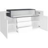 Buffet/bahut moderne 160 cm blanc laqué brillant/ardoise Corsiva