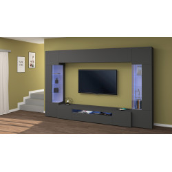 Ensemble meuble TV moderne anthracite mat Keops