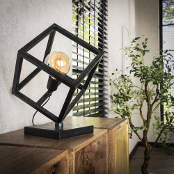 Lampe à poser industrielle en métal anthracite Cubic