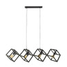 Suspension industrielle en métal anthracite 4 lampes Cubic