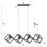 Suspension industrielle en métal anthracite 4 lampes Cubic