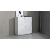 Buffet haut moderne 120 cm blanc brillant Pedro