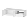 Meuble TV moderne 150 cm blanc brillant Pedro