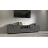 Meuble TV moderne 220 cm anthracite mat Pedro