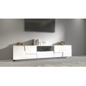 Meuble TV moderne 220 cm blanc brillant Pedro