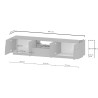 Meuble TV moderne 220 cm blanc brillant Pedro