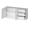 Buffet/bahut moderne 180 cm blanc brillant Pedro