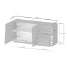 Buffet/bahut moderne 180 cm blanc brillant Pedro