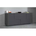 Buffet/bahut moderne 200 cm anthracite mat Pedro