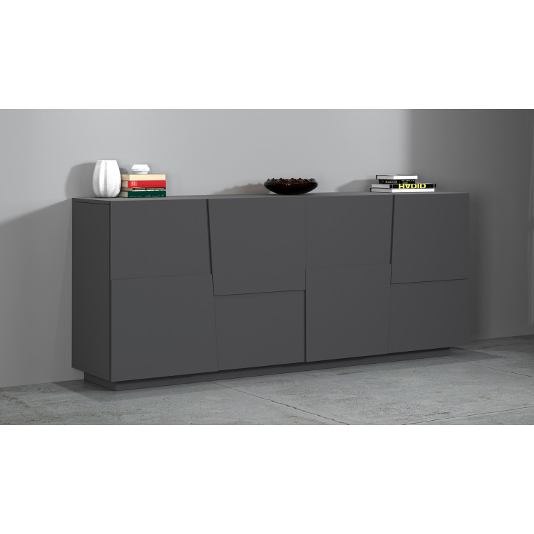 Buffet/bahut moderne 200 cm anthracite mat Pedro