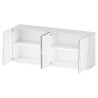 Buffet/bahut moderne 200 cm blanc brillant Pedro