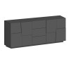 Buffet/bahut moderne 4 portes/3 tiroirs anthracite mat Pedro