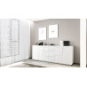 Buffet/bahut moderne 4 portes/3 tiroirs blanc brillant Pedro