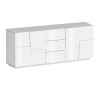 Buffet/bahut moderne 4 portes/3 tiroirs blanc brillant Pedro