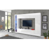 Banc TV moderne 260 cm blanc laqué brillant Maroussia