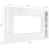 Banc TV moderne 260 cm blanc laqué brillant Maroussia