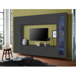 Banc TV moderne 260 cm anthracite mat Maroussia