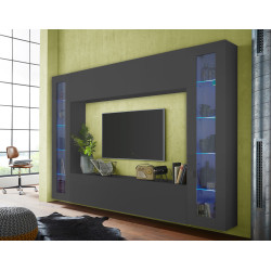 Ensemble TV mural moderne 4 éléments anthracite mat Maroussia