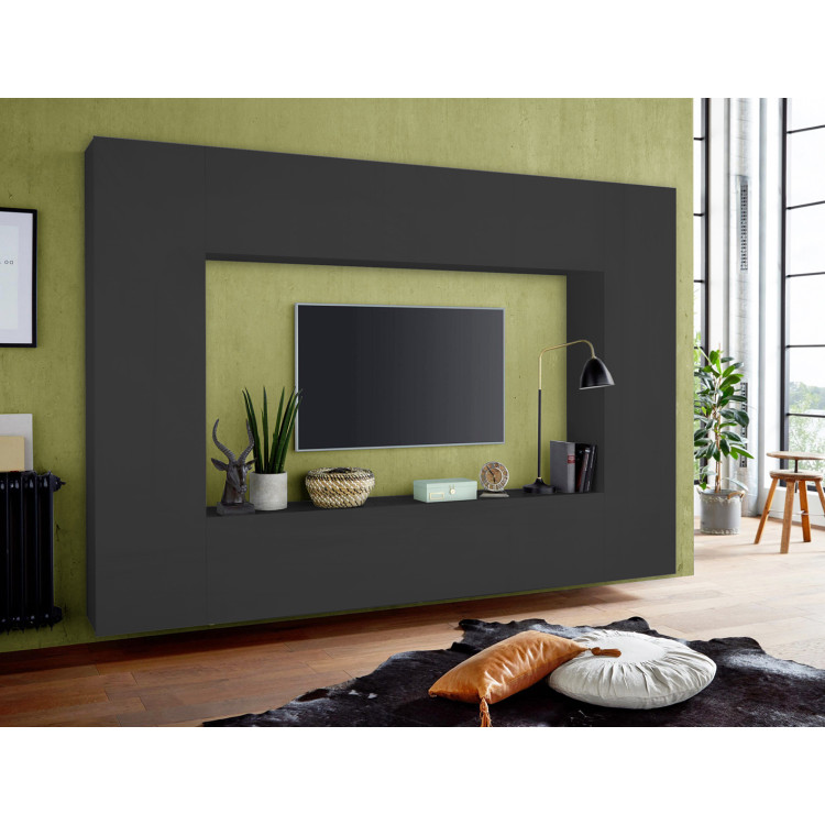 Banc TV moderne anthracite mat Maroussia