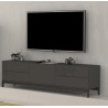 Meuble TV moderne 170 cm anthracite laqué brillant Melissane