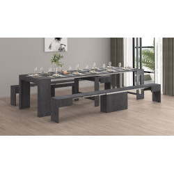 Banc extensible contemporain gris ardoise Montoya