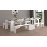 Banc extensible contemporain blanc brillant Montoya