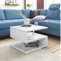 Table basse moderne 55 cm blanc brillant Zaya