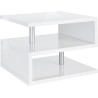 Table basse moderne 55 cm blanc brillant Zaya