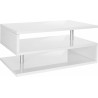 Table basse moderne 90 cm blanc brillant Zaya