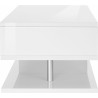 Table basse moderne 90 cm blanc brillant Zaya