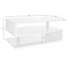 Table basse moderne 90 cm blanc brillant Zaya