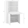 Bureau secrétaire d'angle moderne blanc brillant Lilas