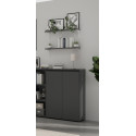 Armoire basse de bureau 2 portes coloris graphite Betina