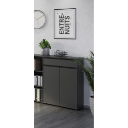 Armoire basse de bureau 81 cm coloris graphite Betina